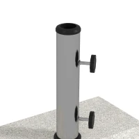 Outsunny Sonnenschirmständer 25 kg, Parasolvoet van graniet, voor parasolstokken Ø32/38/48 mm, Grijs(m-8)