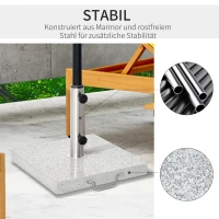Outsunny Zonneschermstandaard zonneschermvoet parasolvoet 28 kg voor stang ∅3,4 / ∅3,8 / ∅4,8 cm(m-4)