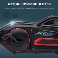 HOMCOM Go Kart Pedal Go Kart met achteruit- en vooruitversnelling, voor kinderen van 3 tot 8 jaar, Rood + Zwart(m-8)