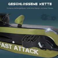 HOMCOM Skelter met handrem kinder trapauto Trapvoertuig vanaf 3 jaar groen(m-5)