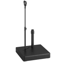 Outsunny Gartenschirmständer, Sonnenschirmbasis mit verstellbaren Rädern, mit Wasser und Sand befüllbar, Kunststoff, Schwarz(m-11)