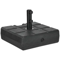 Outsunny Sonnenschirmständer bis 40 kg befüllbar Schirmständer mit Griff, Quadratisch Schirmhalter Schwarz(m-1)