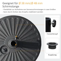 Outsunny parasolvoet voor tuinparasols, vulbaar, tot 25 kg, zwart, 51 x 28 cm(m-4)