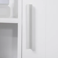 kleankin Bathroom Mirror Cabinet, Wall Mounted Storage Cupboard Organizer with Double Doors and Adjustable Shelf, White(m-10)