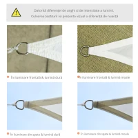 Outsunny Cort Parasolar Triunghiular, Crem, 6x6x6m(m-6)