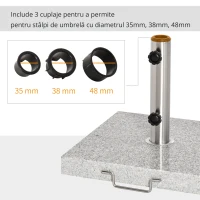 Outsunny Suport Baza Pentru Umbrela de Gradina in Marmura 25kg, 40x40x38cm(m-5)
