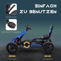 HOMCOM Go Kart Pedal Go Kart met achteruit- en vooruitversnelling, voor kinderen van 3 tot 8 jaar, Blauw + Zwart(m-5)