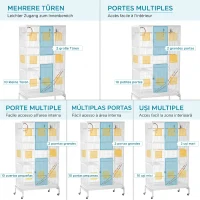 Pawhut Cusca Pasari 3 Niveluri – Cu Roti, Scari & Accesorii Incluse(m-4)