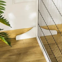 PawHut Veiligheidshek voor Honden, Opvouwbaar, 432 x 36 x 70 cm, Dennenhout, Wit(m-9)