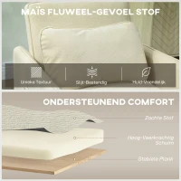 HOMCOM Slaapfauteuil 3-in-1 omvormbare fauteuil met bedfunctie, brede zit voor woonkamer, beige(m-4)