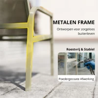 Outsunny Tuinmeubelset Weerbestendig Metaal Zitgroep voor 4 Personen Tuinlounge met Tweezitsbank, 2 Stoelen en Bijzettafel, Groen(m-6)