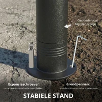 Outsunny Paviljoen 3x3m Waterafstotend Stabiel Winterbestendig Tuinpaviljoen met inklapbaar Bovenframe Dubbel Dak Crèmewit(m-6)