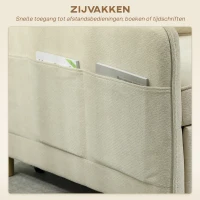 HOMCOM Slaapfauteuil 3-in-1 omvormbare fauteuil met bedfunctie, brede zit voor woonkamer, beige(m-6)