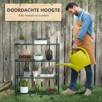 Outsunny Plantenrek Bloementrap Plantentrap, 4 Planken, 89 cm x 28 cm x 107 cm, Donkergroen(m-5)