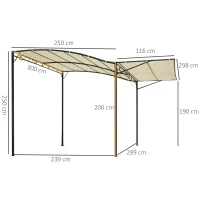 Outsunny Paviljoen tuinpaviljoen zonwering met opklapbaar afdak UV-bescherming 3 x 2,5 m(m-3)