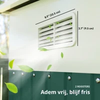 Outsunny Metalen Tuinschuur Schuin Dak Afsluitbare Dubbele Deur 2,8 x 3,45 x 2,01m Groen(m-8)