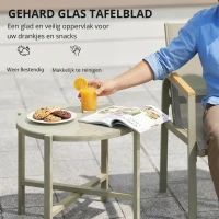 Outsunny Tuinmeubelset Weerbestendig Metaal Zitgroep voor 4 Personen Tuinlounge met Tweezitsbank, 2 Stoelen en Bijzettafel, Groen(m-5)