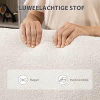 HOMCOM Bureaustoel wit luxe comfortabele grote hoogte verstelbare Velvetstof stalen basis Crèmewit(m-5)