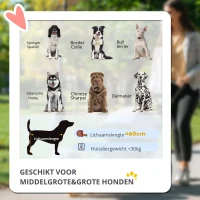 PawHut Hondenkar inklapbaar, One-Klick-systeem, inklapbaar, 2 veiligheidslijnen, Rood + Zwart(m-4)