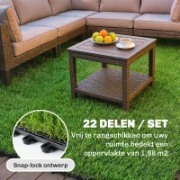 Outsunny 22-delige Set Kunstgras Tegels 30x30 cm Grasmatten met Drainagesysteem, 2m² Kunstgrasmat Kunststof Grasmat(m-7)