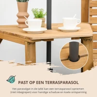 Outsunny Bistroset 3-delig van hout, weerbestendig tuinmeubelset met lamellendesign, bruin(m-5)