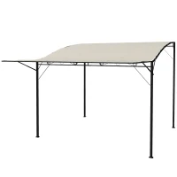 Outsunny Paviljoen met Opvouwbare Dakuitbreiding Weerbestendig 3 x 2,5 m Cremewit(m-1)