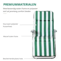Outsunny 2 x klapstoel ligstoel ligbank relaxstoel tuinstoel ligmeubel bekleding(m-6)