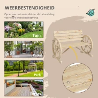 Outsunny Tuinbank, Wagenwiel-ontwerp, voor 2 personen, natuurlijk hout, donkerbruin, 105,5 x 56 x 79 cm, Natuurlijk(m-6)