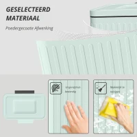 HOMCOM Keukenprullenbak, 2 x 20 L compartimenten, efficiënte afvalscheiding, voetpedaal, kunststof, metaal, groen(m-6)
