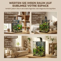 PawHut Acvariu 36L cu Filtru Integrat, 30 x 30 x 45,5 cm, Negru(m-9)