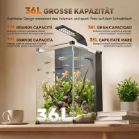 PawHut Acvariu 36L cu Filtru Integrat, 30 x 30 x 45,5 cm, Negru(m-5)