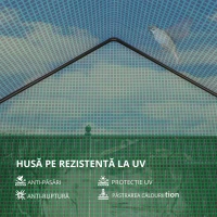 Outsunny Seră de Grădină, Ușă Rulantă, Rafturi 2 Etaje, Structură Oțel, Acoperire PE, 143x73x195 cm, Verde(m-5)