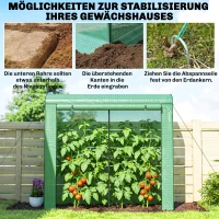 Outsunny Gewächshaus mit Netzfenstern aufrollbarer Tür, Foliengewächshaus aus Stahl 200 x 75 x 188 cm Grün(m-8)
