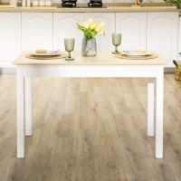 HOMCOM Mesa para 4-6 Personas para Comedor Cocina Salón de Melamina de Madera de Estilo Moderno 119x70x75 cm Roble y Blanco(m-7)
