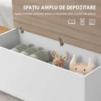 HOMCOM Bancă multifuncțională din lemn pentru dormitor și hol, alb, 100x40x40 cm(m-3)