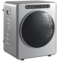 HOMCOM Sèche linge à évacuation, sèche-linge électrique 1000 W 3 Kg, 6 modes de séchage, minuterie, acier inoxydable, argent(m-11)