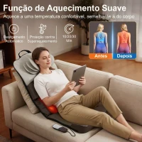 HOMCOM Colchão de Massagem Corporal com Aquecimento e Comando, Dobrável, 120x52x9 cm Castanho e Branco(m-10)
