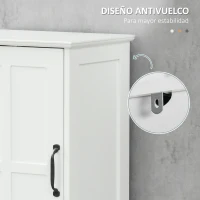 kleankin Columna de Baño con 2 Puertas 1 Cajón Estante Abierto y 2 Armarios con Estante Ajustable 40x30x164 cm Blanco(m-6)