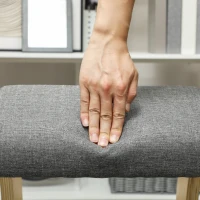 HOMCOM Silla Ergonómica de Rodillas Silla de Rodillas de Madera Taburete Ergonómico Cojín Acolchado 55x85x55 cm Gris(m-9)