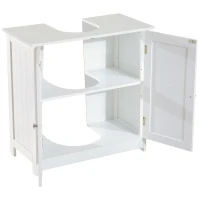 HOMCOM Mueble bajo Lavabo, Mueble de Baño con 2 Puertas y Estante Ajustable, Armario de Baño para Lavabo con o sin Pedestal, Estilo Moderno, 60x30x60 cm Blanco(m-7)