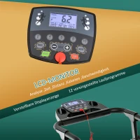 homcom Elektrisches Laufband, faltbar, mit LCD-Display, Geschwindigkeit 0,8-10km/h und 3 Programme, Leistung 500 W, 123 x 62 x 117 cm, Schwarz(m-4)