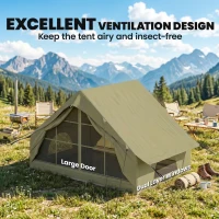 Outsunny Inflatable Tent Waterproof for Camping Blow Up Tent with Pump Carry Bag for 2-4 Person(m-7)