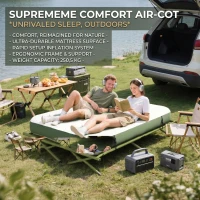 Outsunny Campingzelt-Set für 2 Personen mit Feldbett und Luftmatratze Grün(m-5)