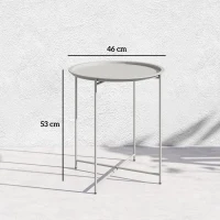 Outsunny Steel Removable Tray Top Garden Table - White(m-3)