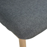 HOMCOM Lot de 4 chaises de Salle à Manger Chaise de Salon Pieds en métal Imitation Bois 50 x 58 x 85 cm Gris(m-8)