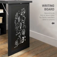 HOMCOM Three-Part Work Desk, with Storage and Chalkboard - Black(m-13)