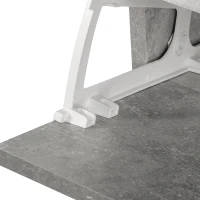 HOMCOM Recibidor de Entrada con Espejo Perchero y Zapatero Mueble de Recibidor de 2 Piezas con 6 Ganchos Estantes y Cajón Abatible para Pasillo Gris(m-7)