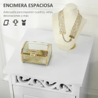 HOMCOM Armario de Almacenamiento Cajonera Blanca Cómoda con 3 Cajones para Cocina Comedor Salón Dormitorio 29,8x29,8x68,5 cm(m-5)