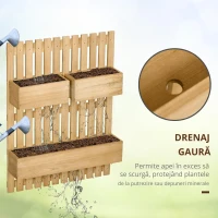Jardiniera Lemn Exterior – Verticala cu 3 Ghivece Detasabile(m-4)