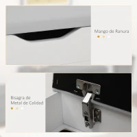 HOMCOM Armario Zapatero para Almacenamiento Banco de Zapatero con Asiento Estantes Cajón y Cojín Dos Niveles para Entrada y Recibidores Moderno Carga Max 120kg 80x30x43cm Blanco(m-6)